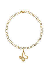 Pulsera Mujer Plata 925 Monarca Mariposa Dorada