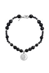 Pulsera Mujer Plata 925 Magia Luna Cosmos Agata Negra