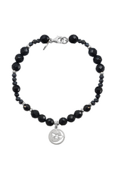 Pulsera Mujer Plata 925 Magia Luna Prosperidad Agata Negra