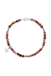 Pulsera Cornalina Con Mariposa Plata