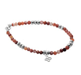 Pulsera Cornalina Con Mariposa Plata