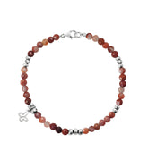 Pulsera Cornalina Con Mariposa Plata