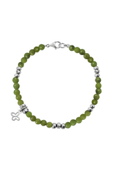 Pulsera Nefrita Con Mariposa Plata