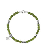 Pulsera Nefrita Con Mariposa Plata