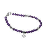 Pulsera Amatista Con Mariposas Plata