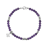 Pulsera Amatista Con Mariposas Plata