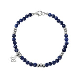 Pulsera Sodalita Con Mariposa Plata