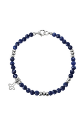 Pulsera Sodalita Con Mariposa Plata