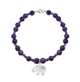 Pulsera Básica Amatistas Charm Elefante Ganesha