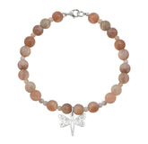 Pulsera Básica Piedra Sol Y Opalo Rosa Charm Libelula