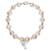 Pulsera Básica Perlas Rosas Charm Colibrí