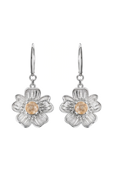 Aretes Florecer con Topacio Champange
