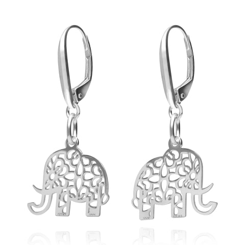 Aretes Mujer Plata 925 Amuletos Elefante Anamora por Tanya Moss