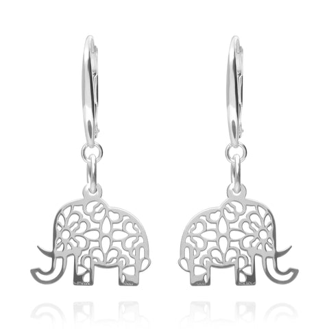 Aretes Mujer Plata 925 Amuletos Elefante Anamora por Tanya Moss