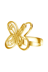 Anillo Aurora Mariposa Voladora Dorado 1 Mm Grande