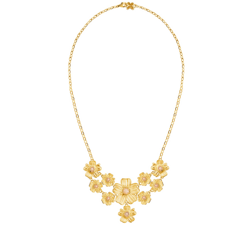 Collar Grande florecer con baño de Oro