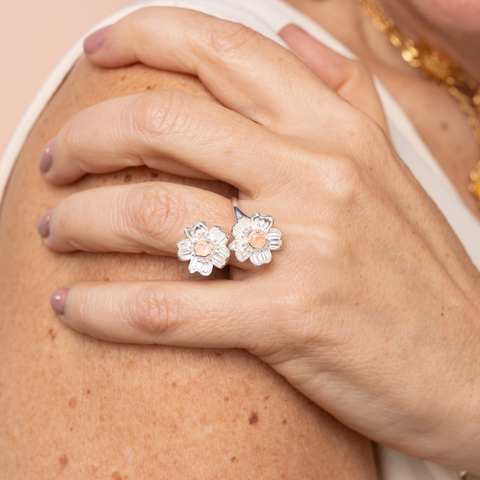 Anillo Dos Flores Florecer GDE
