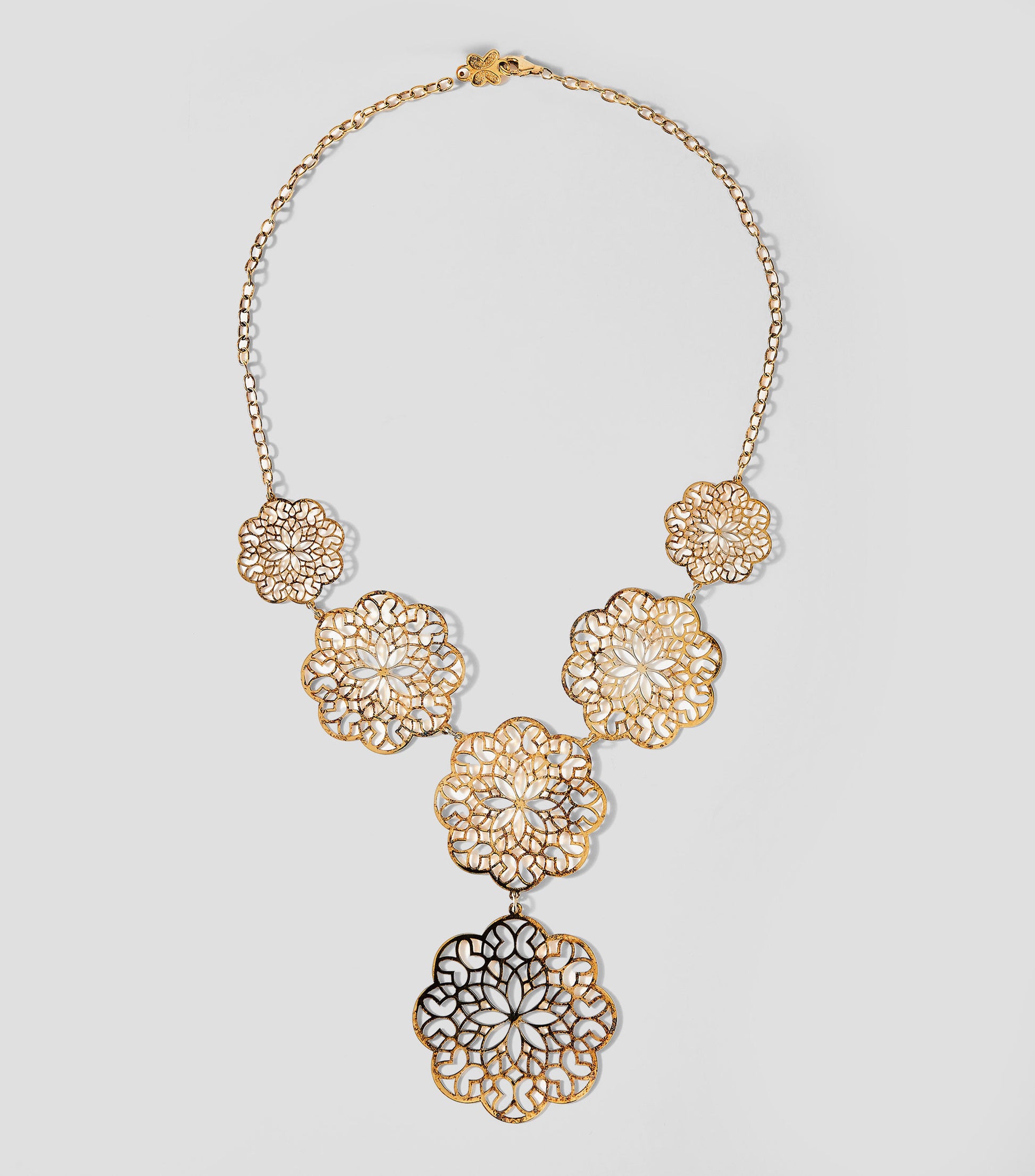 Collar Plata 925 Zen Geometría 6 Módulos Dorado - Tanya Moss