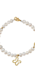 Pulsera Plata 925 De Perlas Con Mariposa Dorada - Tanya Moss