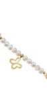 Pulsera Plata 925 De Perlas Con Mariposa Dorada - Tanya Moss