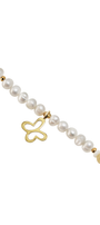 Pulsera Plata 925 De Perlas Con Mariposa Dorada - Tanya Moss