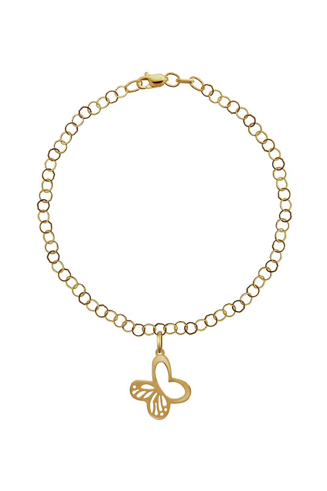 Pulsera Mujer Plata 925 Monarca Mariposa Dorada