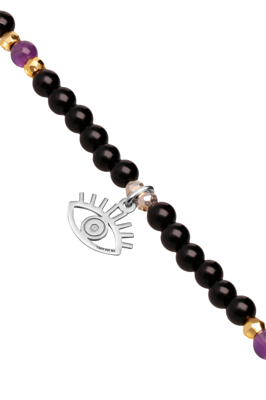 Pulsera Mujer Plata 925 Carisma Ojo / Amatista / Espinel Negro - Tanya Moss