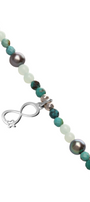 Pulsera Infinito Plata / Sodalita, Turquesa y Perla negra - Tanya Moss