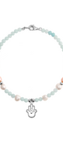 Pulsera Mujer Plata 925 Carisma Mano / Amazonita / Perla Rosa - Tanya Moss