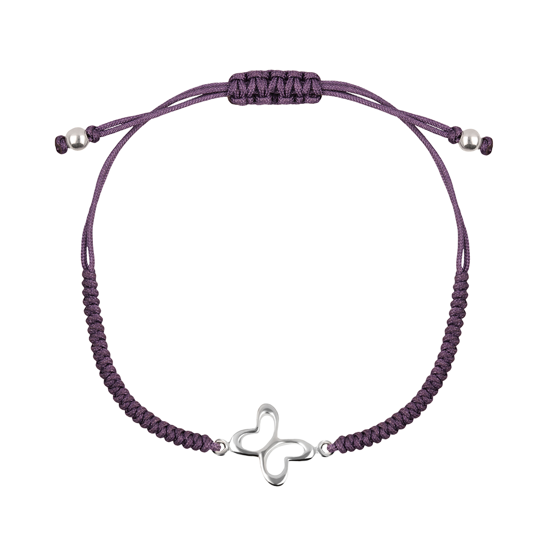 Pulsera Mujer Plata 925 Alegria Mariposa Tejida Uva