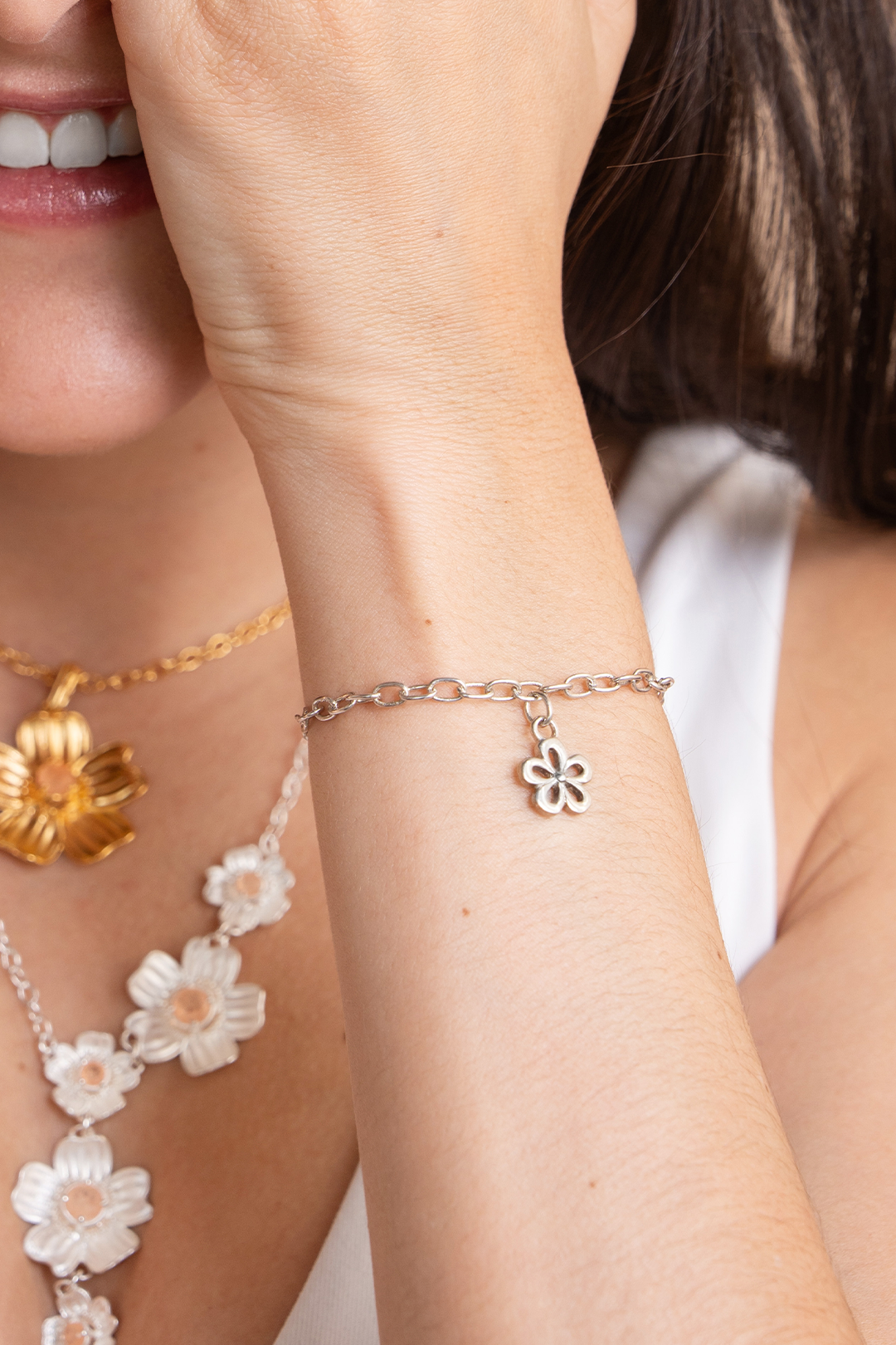 Pulsera Mujer Plata 925 Alegria Flor - Tanya Moss