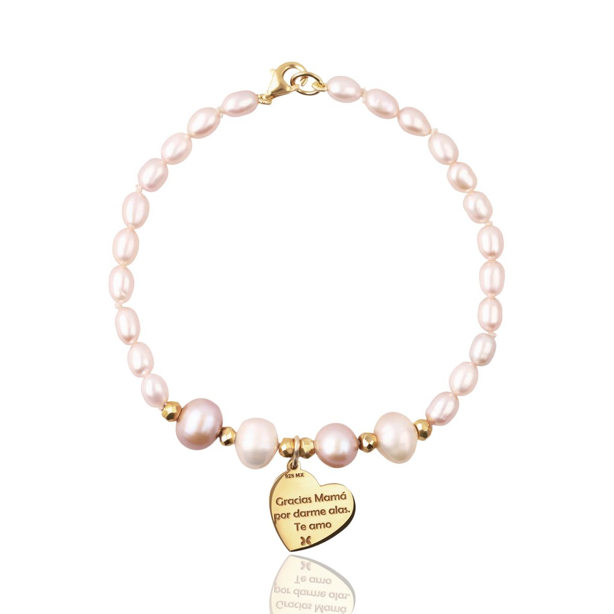 Pulsera Mujer Plata 925 Mamá Corazon Mensaje