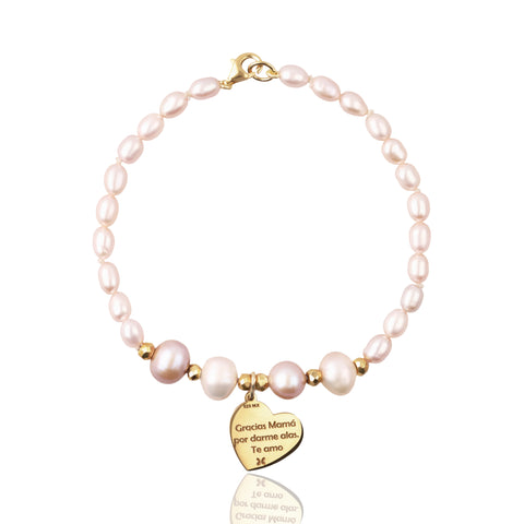 Pulsera Mujer Plata 925 Mamá Corazon Mensaje