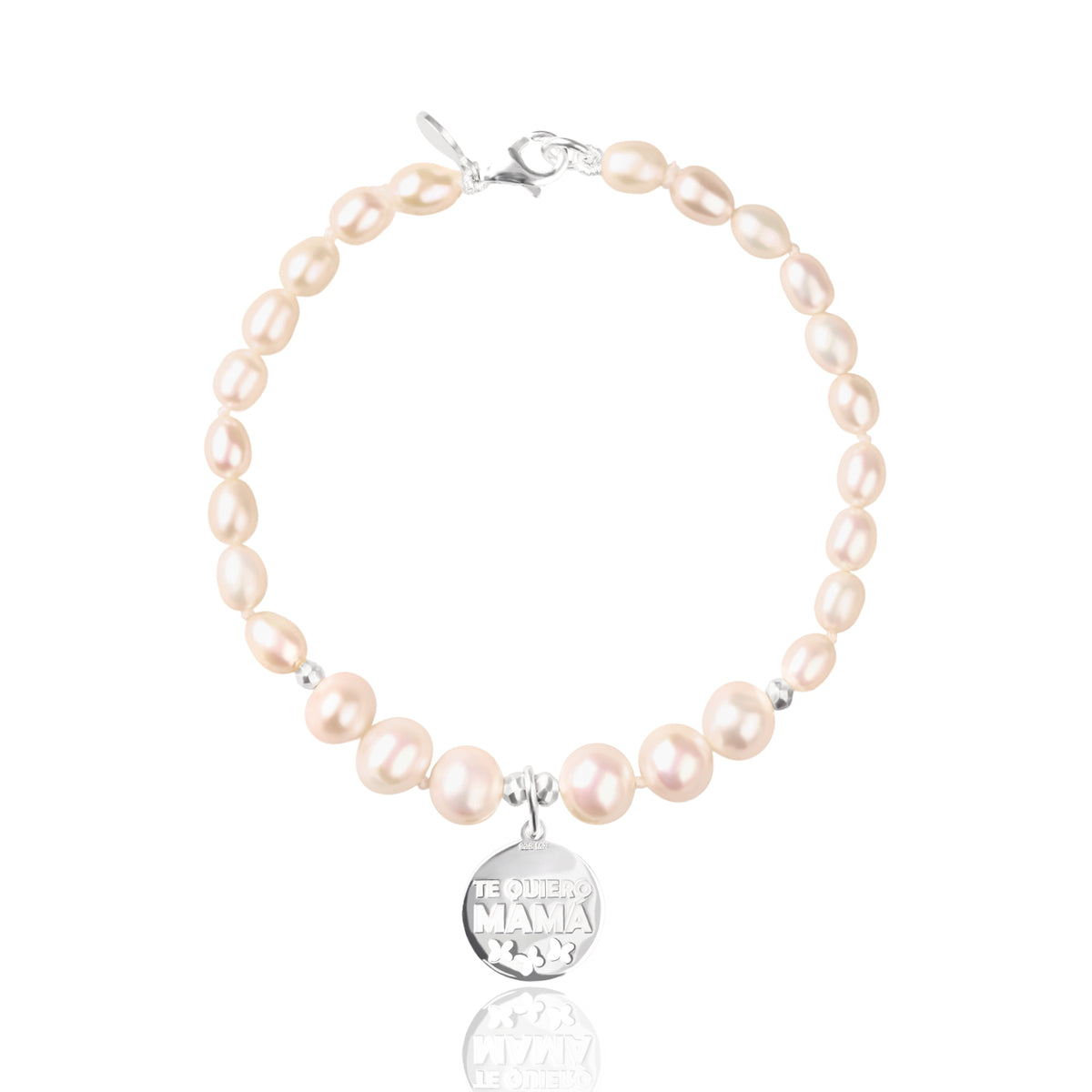 Pulsera Mujer Plata 925 Mamá Circulo Mariposa