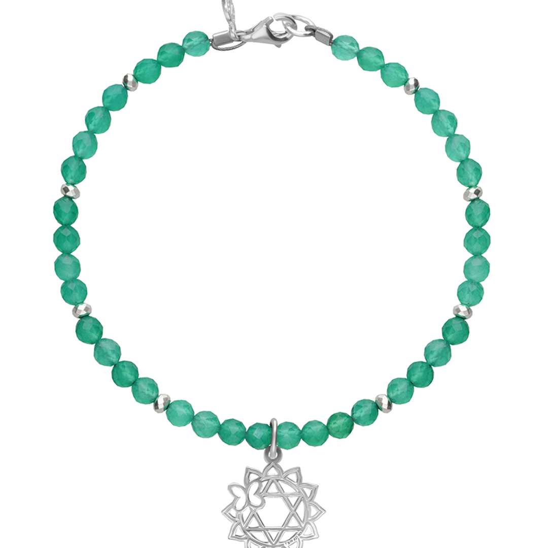Pulsera Chakra Corazón Con Agata Verde - Tanya Moss