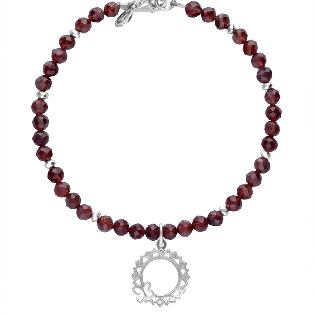 Pulsera Chakra Corona Granate - Tanya Moss