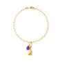 Pulsera Mujer Plata 925 Jacaranda Flor Amatista Dorado - Tanya Moss