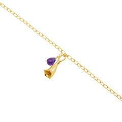 Pulsera Jacaranda Baño De Oro Con Amatista