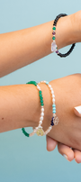 Pulsera Mujer Plata 925 Carisma Catarina Agata Verde / Perla - Tanya Moss