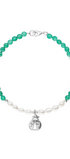Pulsera Mujer Plata 925 Carisma Catarina Agata Verde / Perla - Tanya Moss