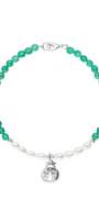 Pulsera Mujer Plata 925 Carisma Catarina Agata Verde / Perla - Tanya Moss