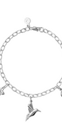 Pulsera Mujer Plata 925 Mensaje Amor Charms Colibri Hojas Flor - Tanya Moss