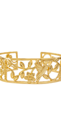 Brazalete Plata 925 Mensaje de Amor Hojas Colibri Dorado - Tanya Moss