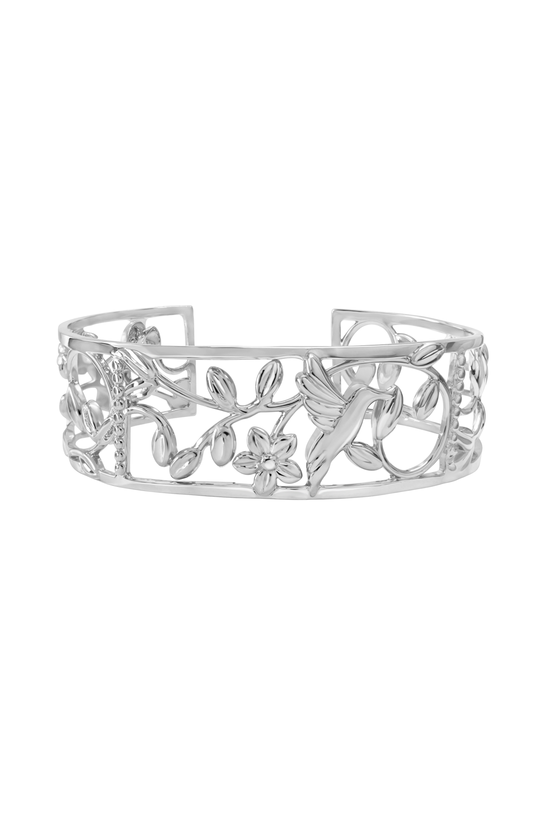 Brazalete Plata 925 Mensaje de Amor Hojas Colibri - Tanya Moss