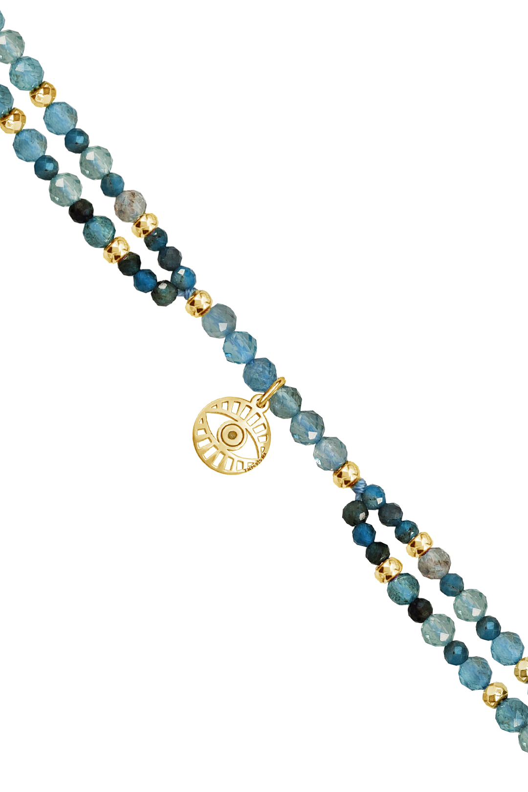 Pulsera Mujer Plata 925 Zen Ojo Apatita Dorado - Tanya Moss