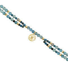 Pulsera Plata 925 Zen Ojo Con Apatita Dorado