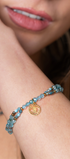 Pulsera Mujer Plata 925 Zen Ojo Apatita Dorado - Tanya Moss