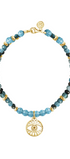 Pulsera Mujer Plata 925 Zen Ojo Apatita Dorado - Tanya Moss