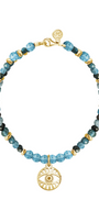 Pulsera Mujer Plata 925 Zen Ojo Apatita Dorado - Tanya Moss