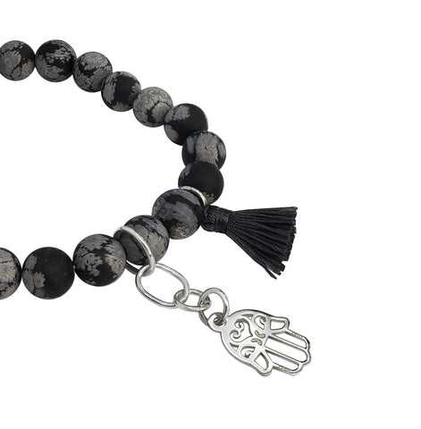 Pulsera Mujer Plata 925 Japamala Mano Snowflake Anamora Por Tanya Moss